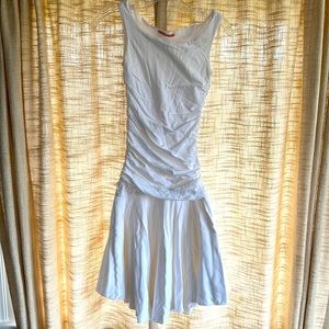 Velvet white cotton dress XS